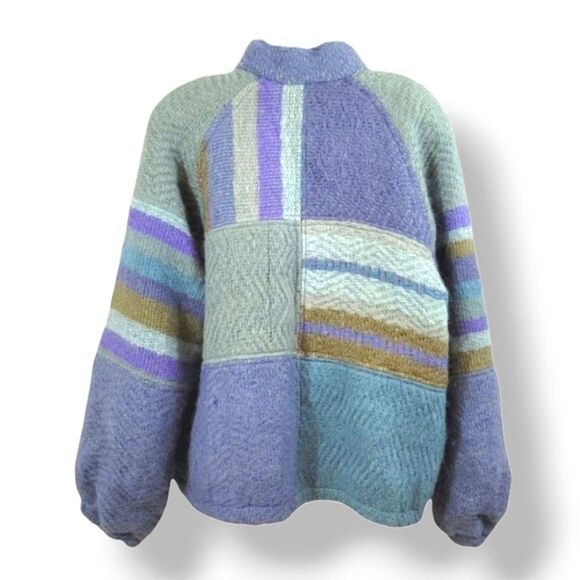 Vintage Miranda Roma Wool and Mohair Patchwork Sweater Knit Coat Size Small - Picture 3 of 9